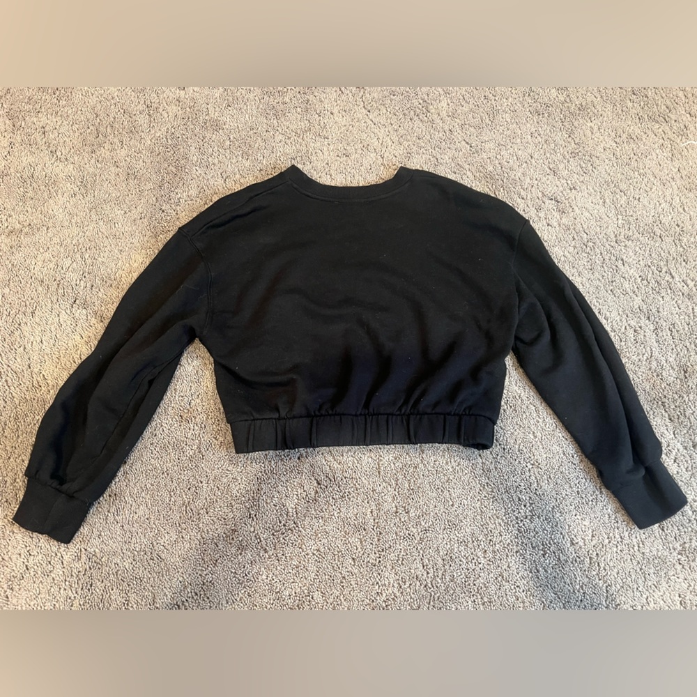 Zara cropped black long sleeve with sinched bottom